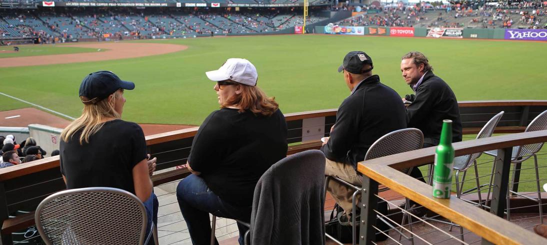 fintech networking event at a baseball game